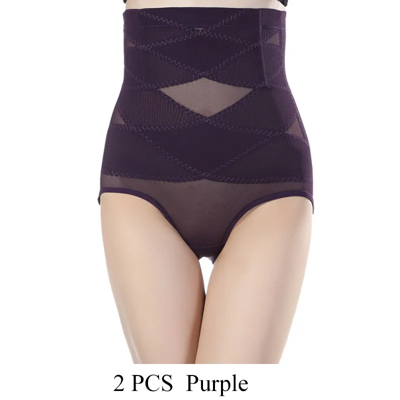 2pcs purple CR, 2 шт., красивые тонкие штаны, утягивающее белье, Утягивающее нижнее белье для женщин после беременных, утягивающее белье - Цвет: 2pcs purple