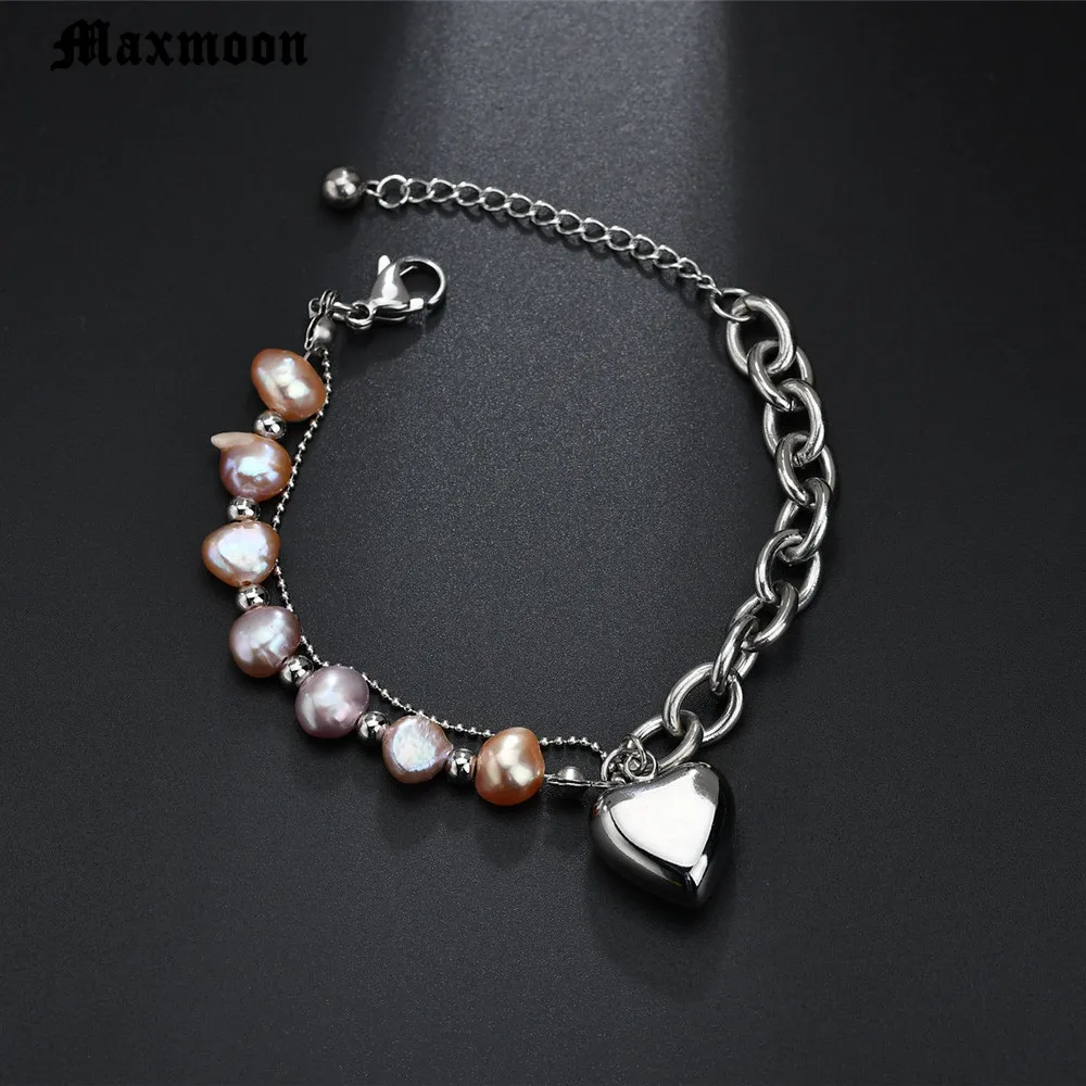 Maxmoon новые милые и имитация жемчуга бусины модная нержавеющая Подвеска для