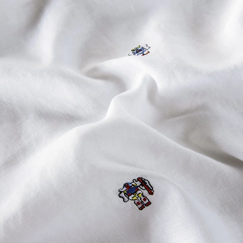 2018 Летний Новый белье вышивки с короткими рукавами футболка для мужчин тенденция