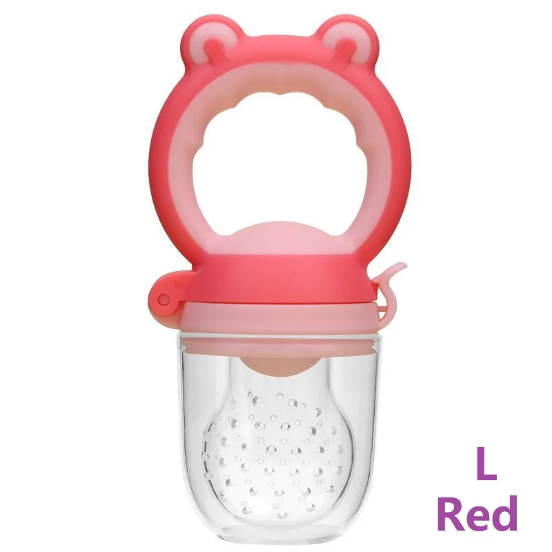 Red L Поднять младшего возраста с рисунками героев из мультфильмов, рисунок лягушки, свежий Еда детская Силиконовая пустышка Bebes кукла трансфер до пустышки для младенцев Fuit соски-пустышки Фидер для Sucette соски chupetas - Цвет: Red L