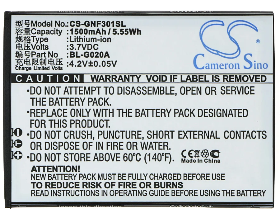 BL G020A батареи Cameron Sino 1500mAh Для GIONEE F301|cameron sino|battery 1500mahbattery for |