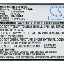 BL G020A батареи Cameron Sino 1500mAh Для GIONEE F301|cameron sino|battery 1500mahbattery for