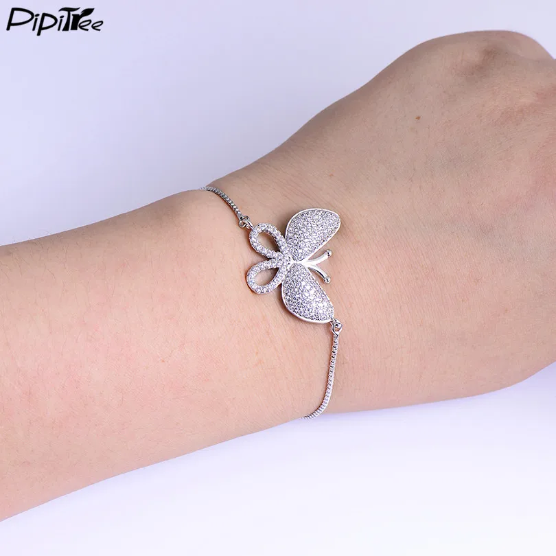 Pipitree, 5 шт./лот, роскошные микро подвески, CZ Циркон, большая бабочка, браслет, подвеска, сделай сам, подвески, хрустальные бусины, изготовление ювелирных изделий