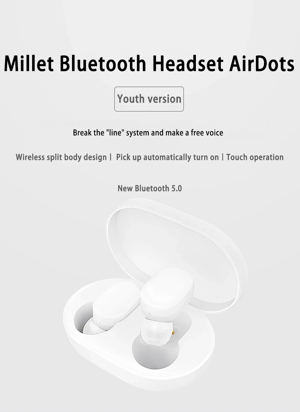 Беспроводные bluetooth-наушники Xiaomi Air/Redmi AirDots/AirDots Youth Tap, гарнитура для управления, 2 шт с зарядным устройством, вкладыши-вкладыши