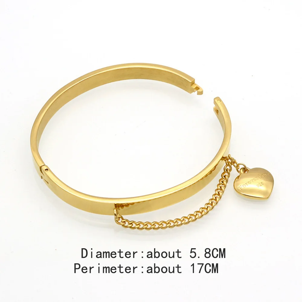 Подвески в виде сердца браслет золото/серебро платитановая сталь ювелирные