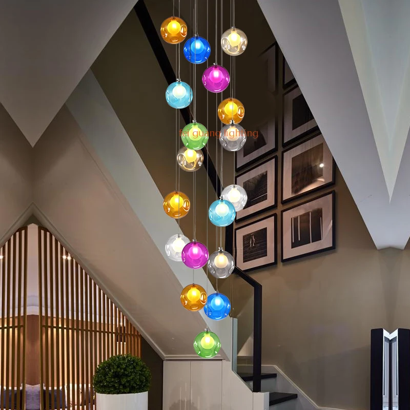 Лестницы длинные подвесные светильники дуплекс пол скандинавские простые