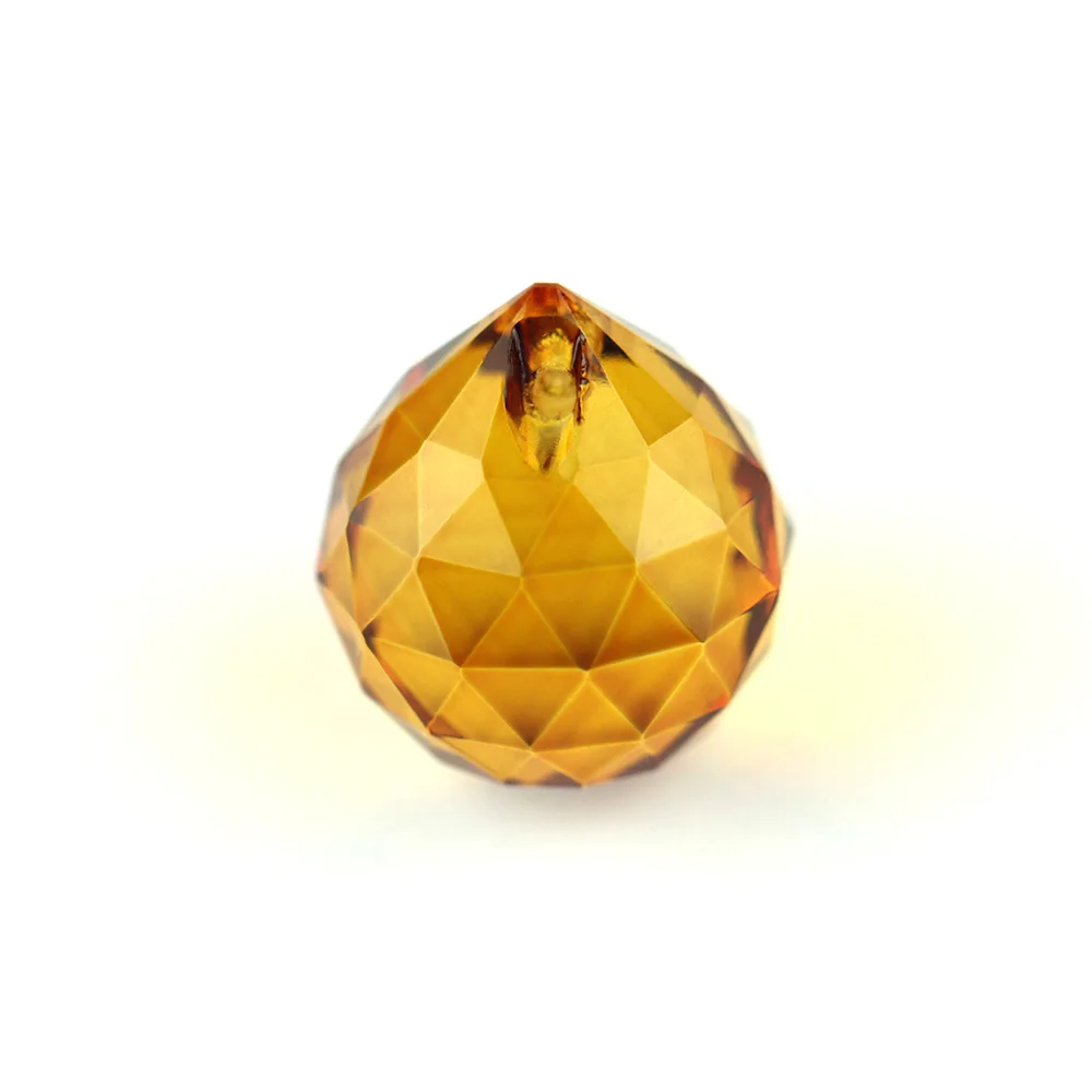 amber 15 мм/20 мм/30 мм/40 мм красочный хрустальный граненый шар Призма кулон Защита от солнца подвесная люстра с шарами шар для лампы домашний декор - Цвет: amber