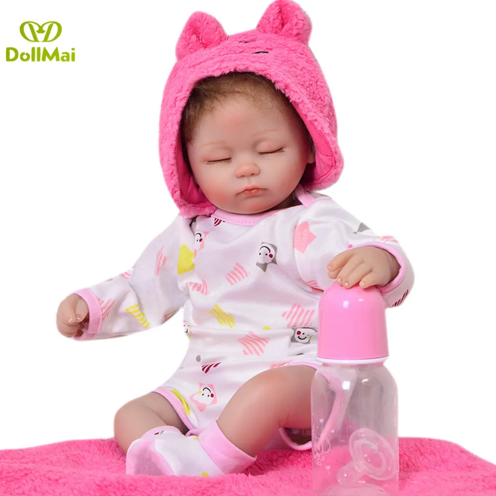 DollMai 16 дюймов 40 см bebes reborn хлопок тело силиконовые конечности куклы Розовая звезда