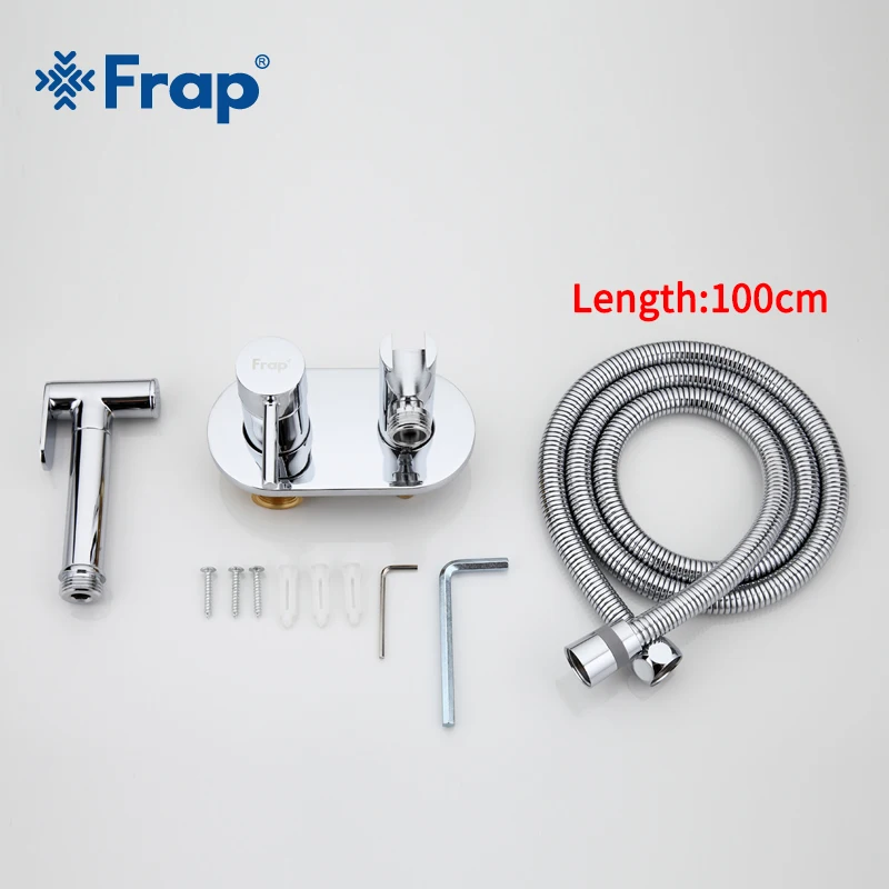 FRAP Bidets латунь хром ванная биде кран Душ муслин туалет холодной и горячей воды