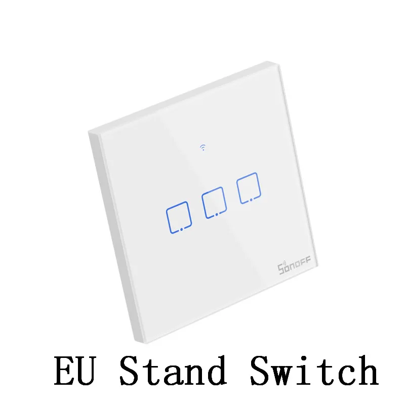 3 Gang EU Stand Sonoff T0 US/UK/EU Стандартный 1/2/3 Wi-Fi настенных выключателей eWeLink пульт дистанционного управления работает с Alexa Google Home - Комплект: 3 Gang EU Stand