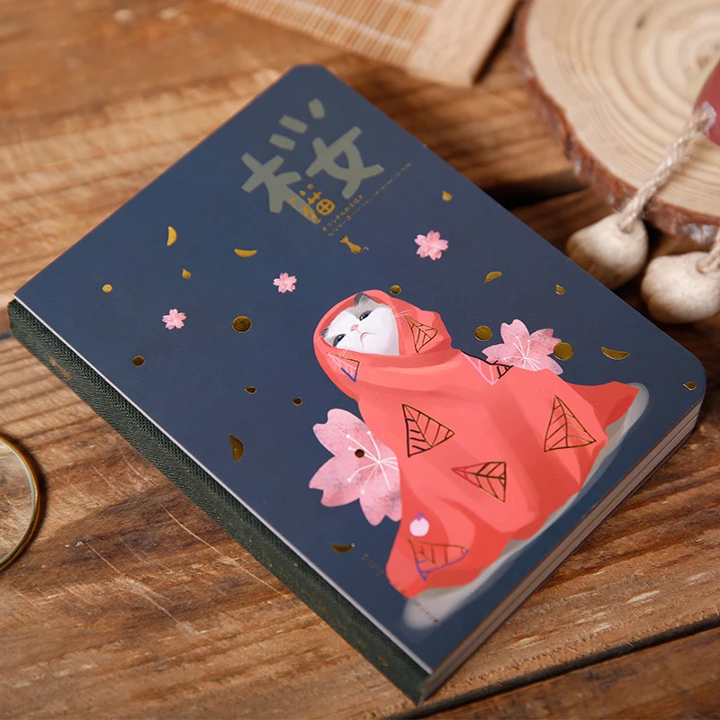 Kawaii вишня в цвету кошка блокнот твердом переплете Высокое качество DIY дневник