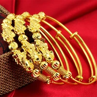 1piece god lion animal womens bangle bracelet 18k gold lucky bridal bangle wedding party jewelry