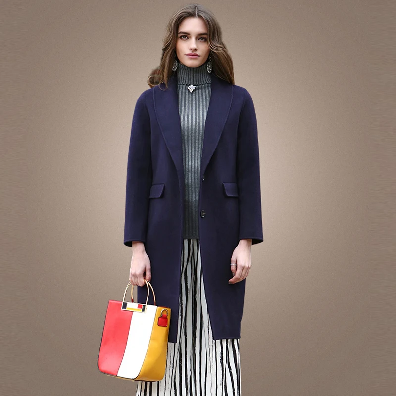 Женский кашемировый Тренч в европейском и американском стиле шерстяное