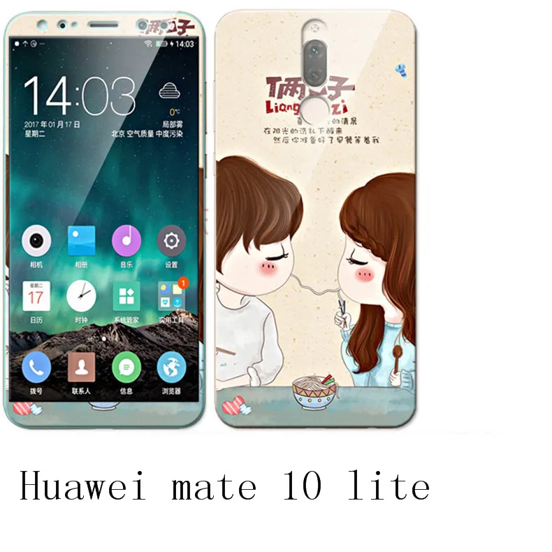 color as photo Huawei mate 10 lite чехол 360 градусов защитный ТПУ чехол+ цветной Интегрированный чехол из закаленного стекла для huawei mate 10 lite#3088 - Цвет: color as photo