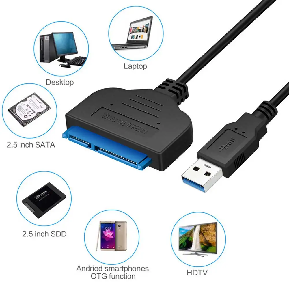 USB 3,0 для Sata адаптер конвертер кабель 22pin SataIII для USB3, 0 адаптеры для 2," Sata HDD SSD Высокое качество Быстрая
