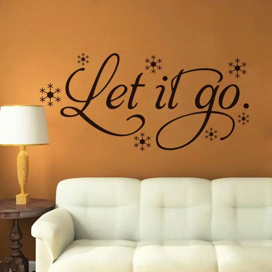 Новинка 2017 Качественная новая наклейка на стену Let It Go детская комната снег винил
