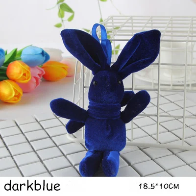 dark blue Милый кролик плюшевые Висячие игрушки цветок букет украшения кролик мягкие превалирующие подвески - Цвет: dark blue