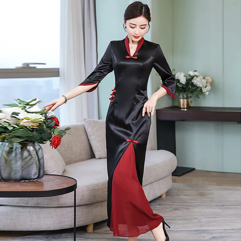 Вьетнамская одежда aodai вьетнамское традиционное платье для женщин ao dai длинное вьетнамское восточное платье современное платье Ципао