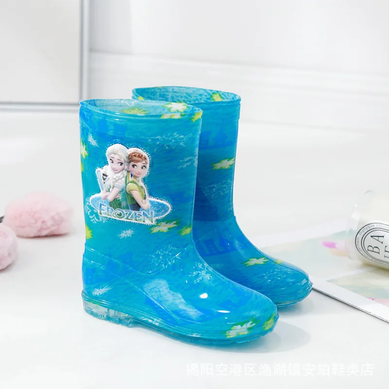Новинка 2019 детские резиновые сапоги Холодное сердце для Принцессы Диснея