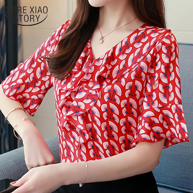 Новинка 2018 повседневные летние женские блузки с коротким рукавом топы рукавами