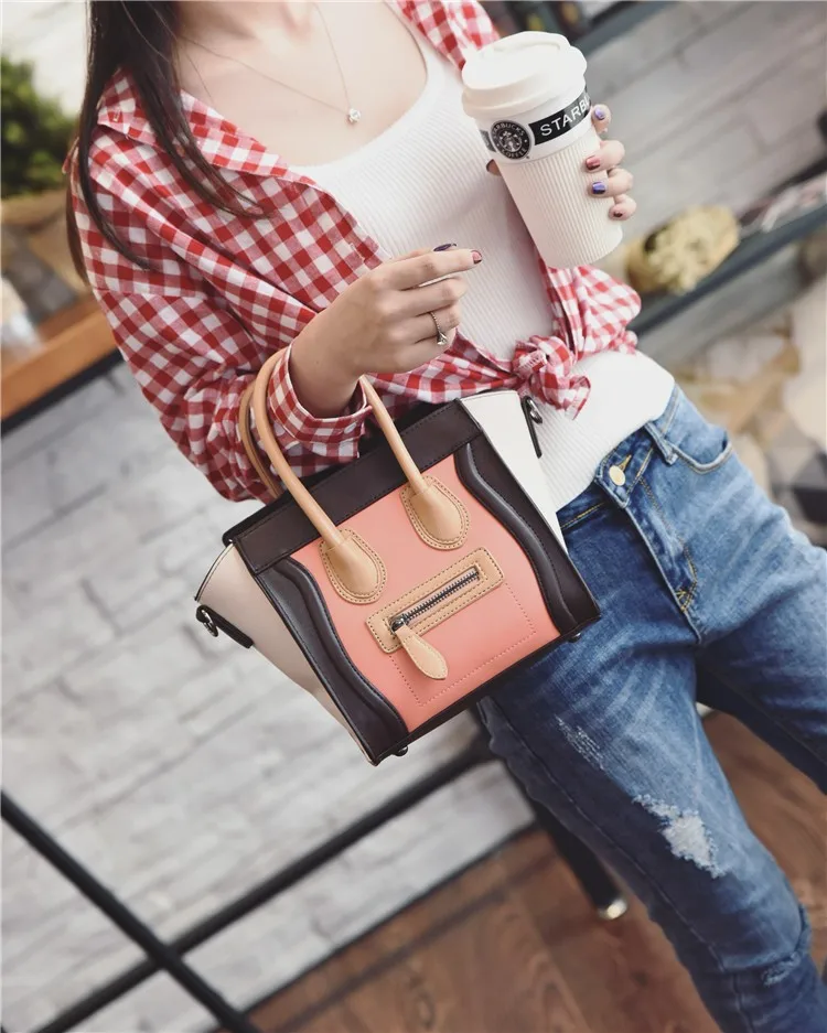 Bolsos Mujer, трапециевидная смайликовая сумка, роскошная Брендовая женская сумка из искусственной кожи, сумка через плечо от известного дизайнера, сумки через плечо