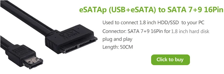 ULT-Best eSATA USB eSATAp двойной Мощность 12V 5V кабель eSATAp SATA 7+ 15 22Pin данных Кабель-адаптер жесткого диска для 2," SSD HDD 0,5 м