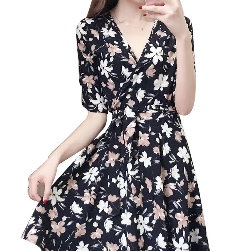 Женские Платья с цветочным принтом летнее платье для женщин Vestido сексуальная