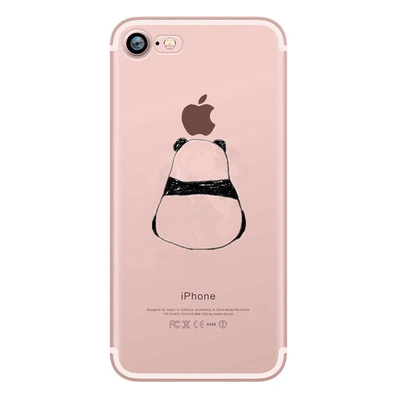 Прозрачный мягкий чехол из ТПУ для iphone 7 8 Plus X с оленем пандами Корона коала задняя