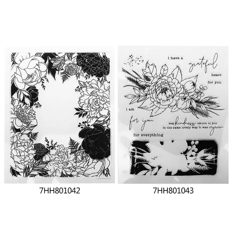 Цветы DIY силиконовый прозрачный штамп цепляющее тиснение для скрапбукинга декор