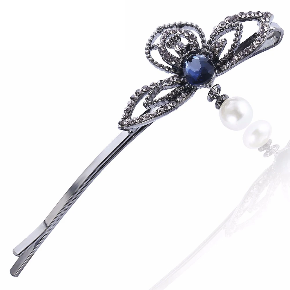 Искусственные Яркие шпильки для волос заколки челки с кристаллами украшения