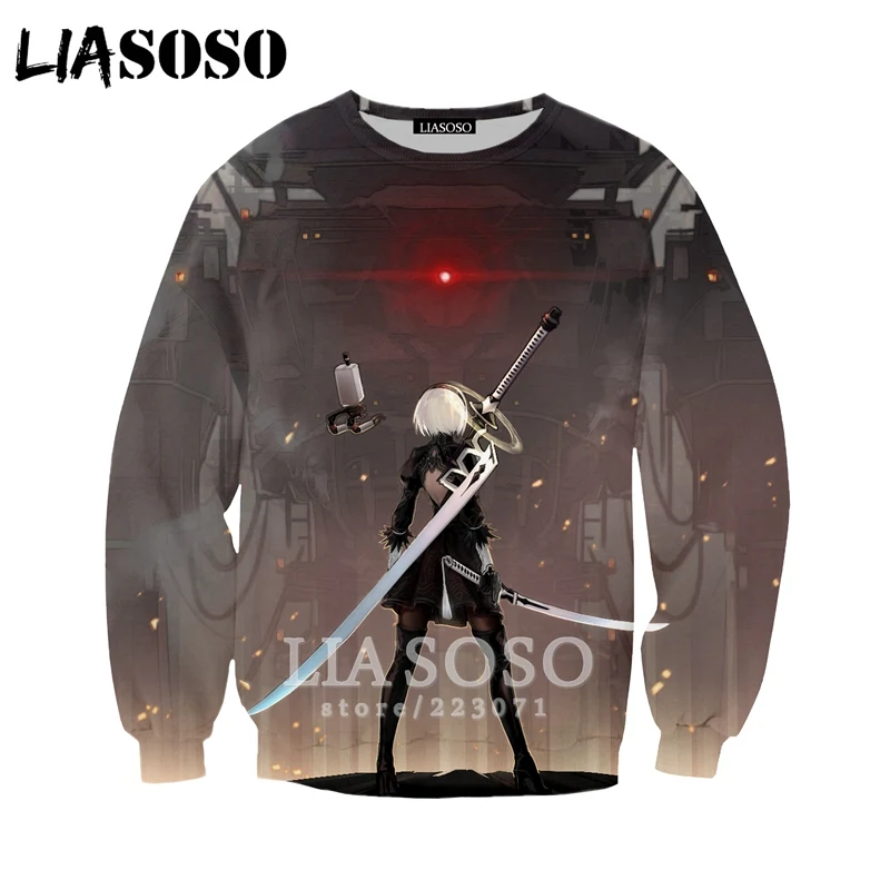 LIASOSO осенняя Новинка мужская и женская мода толстовка с 3D принтом видеоигра Nier
