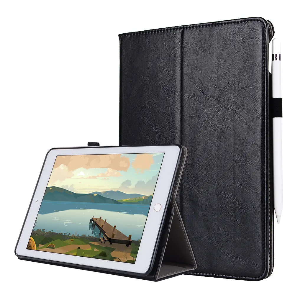 Умный чехол для планшета iPad 9 7 2017 высококачественный из натуральной кожи +