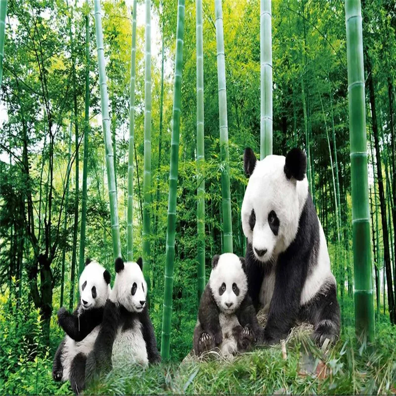 Пользовательские фото обои роскошное качество HD панда бамбук зеленый мир