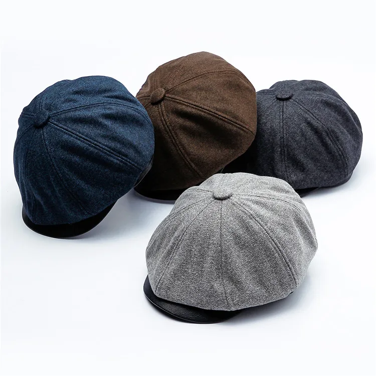 TOHUIYAN классические шерстяные газетные кепки Осень Зима теплые Gorras Planas берет шляпа утконоса козырек Восьмиугольные шляпы для мужчин и женщин