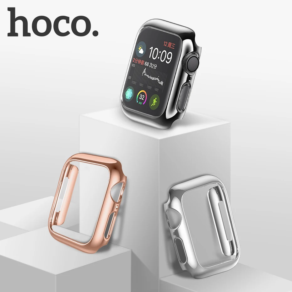 HOCO Бампер для Apple Watch Series 5 ПК Корпус Slim fit Чехол IWatch 4 Цветное покрытие Тонкий