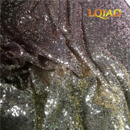 Champagne Light gold 1 ярд градиент цвета темно-синий-Серебряный блесток ткань стрейч спандекс вышитые сетки африканские Кружева блесток ткань для платья DIY - Цвет: Champagne Light gold