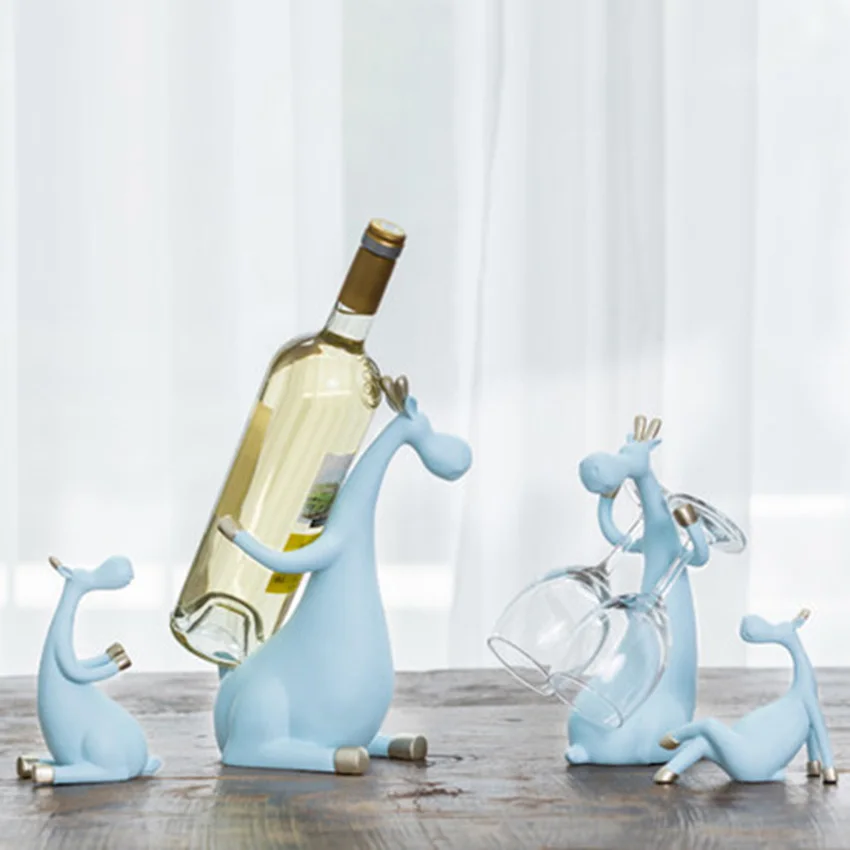 Европейская семейная винная полка с оленем из смолы держатель для бутылок