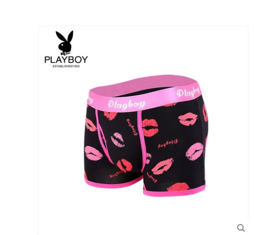 Playboy хлопковое сексуальное нижнее белье для пар с принтом красных губ, свадебное нижнее белье для пар, милое хлопковое креативное индивидуальное нижнее белье - Цвет: Хаки
