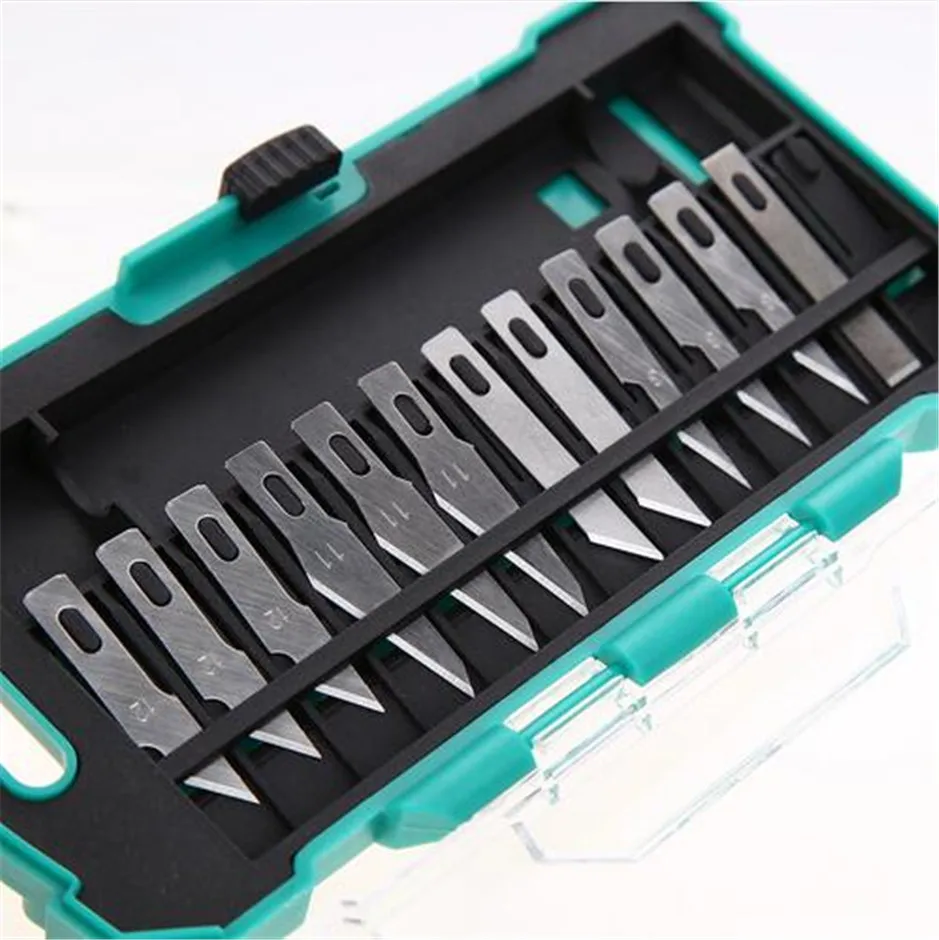 ProsKit PD 398 нож с алюминиевой ручкой комплект + 13 сменных лезвий компактная коробка