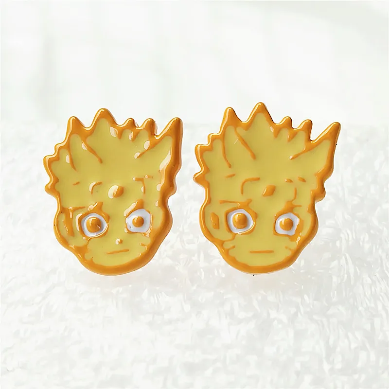 see chart IVYYE NARUTO Хатаке Какаши Мода Аниме Сережка с героями мультфильмов милые серьги-гвоздики с животными женщины Девочки Дети Ювелирные изделия Рождество подарок - Окраска металла: see chart
