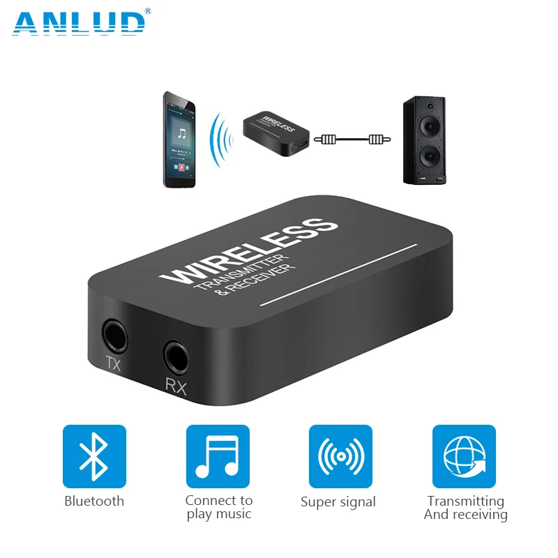 Anlud Bluetooth приемник передатчик адаптер 3.5 мм аудио AUX music receiver 2 в 1 автомобиль ТВ MP3 PC