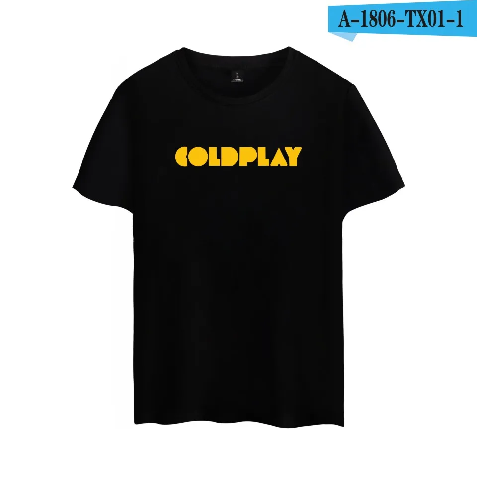 Black Топ группа одежды coldplay Britpop Альтернативная рок хлопковая футболка с коротким рукавом для мужчин и женщин хип-хоп Футболка - Цвет: Black