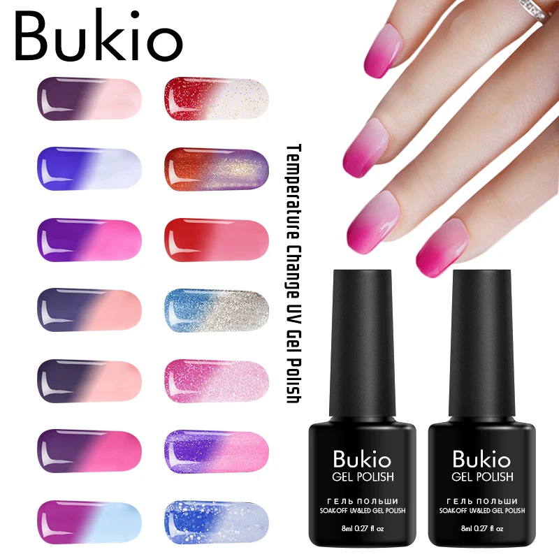 Bukio Термальность гель-лак Хамелеон Температура сменить гель УФ лак для ногтей Nail