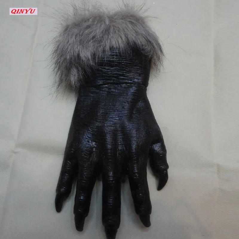 1 Pair 31*20cm Wolf Gloves Halloween Animal Werewolf Masquerade Cosplay Head Funny Props 6z | Дом и сад