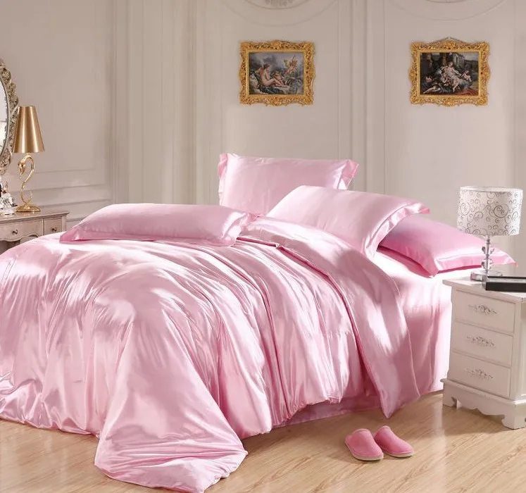 silk bedding set 4 шт. Aqua Blue шелковые простыни комплект постельного белья из сатина плоская простыня-покрывало белье califoria King queen размер полный двойной 20 цветов - Цвет: silk bedding set