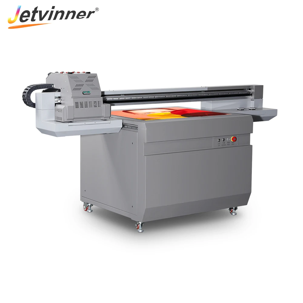 Jetvinner Large Format UV Flatbed Printer 9060 Print Size With Double Print Head for Phone Case, Acrylic, Metal, Wood, Cylinder