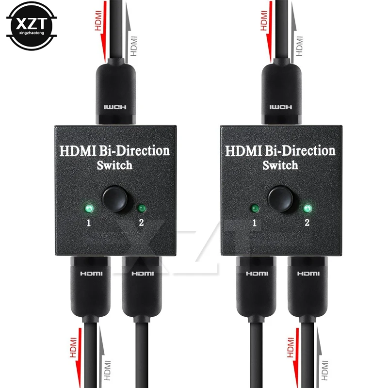 Новейший 2x1 HDMI AB Переключатель HDCP сквозной Sup порты 4K 3D 1080P 4K x 2K HDMI коммутатор 2 порта двунаправленное руководство