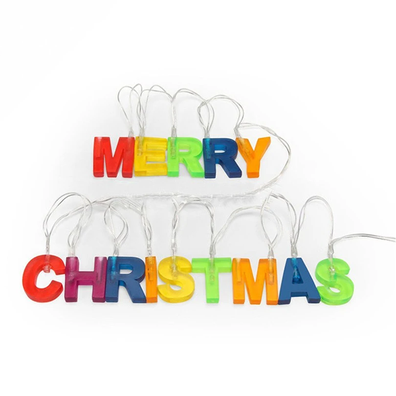 Цветной светодиодный светильник с надписью Happy Birthday Merry Christmas работающий от