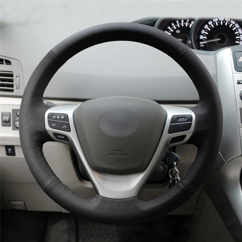 MEWANT черный кожаный чехол рулевого колеса автомобиля для Toyota Verso EZ Avensis