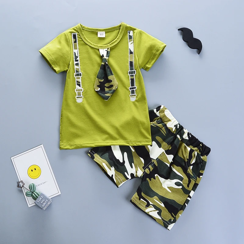 BibiCola newborn clothes 2018 summer baby boys clothing sets fashion camouflage T-shirt+shorts 2pcs suits infant tracksuit set |